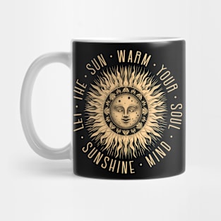 Vintage summer sun with lettering Mug